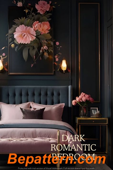 Chic Noir: Stylish Dark Home Decor Trends 2024 Bepattern.com Kitchen Wall Decorating Ideas, Bedroom Inspirations Black, Pink Bedroom Accessories, Dark Feminine Bedroom, Blush Pink Bedroom, Blush Bedroom, Feminine Room, Wall Decorating Ideas, Sculptural Table