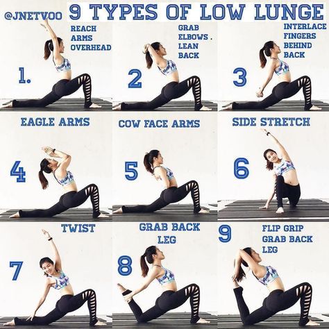 Yoga Lunge Variations, Low Lunge Yoga Variation, Anjaneyasana Pose, Lunges Variations, Low Lunge Yoga, Low Lunge, Lunge Variations, Different Types Of Yoga, Yoga Tutorial