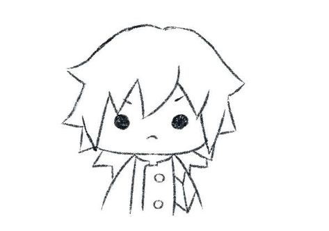 Giyuu Doodle, Cute Simple Anime Drawings, Anime Mini Drawings, Cute Anime Doodles, Anime Doodles Simple, Giyuu Drawing, Tomioka Chibi, Anime Doodles, Doodle Anime