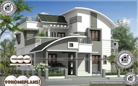 Architecture and Design for House - 2 Story 2200 sqft- HOME Modern Villa Exterior, Villa Designs, Indian House Plans, 2 Storey House Design, Lotus Plant, Best Modern House Design, Plans Architecture, Build Plans, Kerala House Design