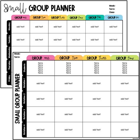 Small Group Planning Template EDITABLE - Top Teacher Small Group Planning, Small Group Notes Template, Small Group Planning Template Free, Teacher Small Group Area, Small Group Planning Template, Micro Teaching Ideas, Small Group Schedule, Small Group Lesson Plan Template, Small Group Rotation Slides