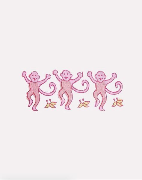 Pink Monkey Wallpaper, Pajamas Pattern, Pink Monkey, Monkey Wallpaper, Roller Rabbit, Aesthetic Pink, Original Prints, Monkeys, Wall Collage