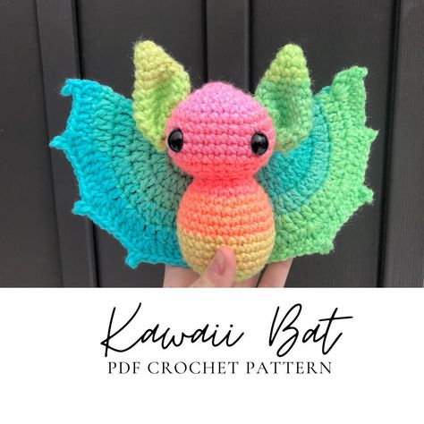 Bat Crochet, Crocheting Amigurumi, Crochet Pour Halloween, Crochet Bat, Octopus Crochet Pattern, Confection Au Crochet, Knit Projects, Bat Pattern, Halloween Crochet Patterns