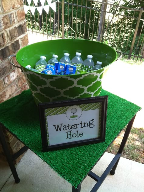 Jackson's golf birthday party! 19th Hole Party, Golf Tournament Booth Ideas, Golf Themed 21st Birthday, 40th Birthday Ideas For Men Golf Theme, 1st Birthday Hole In One, Four Golf Birthday, Masters Party Decorations, Golf Tournament Hole Sponsor Ideas, 30 Golf Birthday