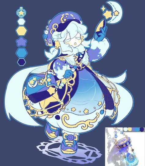 Galaxy Outfits Drawing, Cloud People Character Design, Blue Villain Outfit, Moon Oc Design, Celestial Character Design Outfit, Sewing Character Design, Couple Date Drawing Reference, Star Themed Character, Moon Themed Character Design