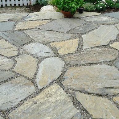 Hardscapes - Farmhouse - Patio - Other - by Acadia Landscape + Design | Houzz Flagstone Patio Design, Flagstone Pavers, Flagstone Walkway, Farmhouse Patio, Landscape Rock, Rustic Backyard, Stone Landscaping, Walkways Paths, Bluestone Patio