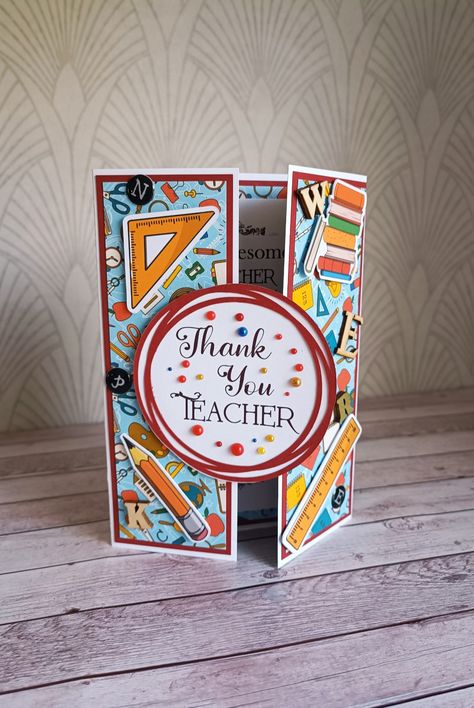 Thank You Teacher handmade card Teacher’s Day Cards Handmade, Handmade Card For Teachers Day, Creative Teachers Day Card, Unique Teachers Day Card, Teacher Day Cards Handmade, Teachers Day Handmade Cards, Card For Teachers Day Handmade, Handmade Cards For Teachers, Teachers Day Cards Handmade Unique