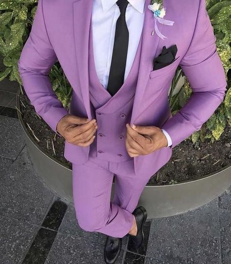 Mens Light Purple 3 Piece Custom Suit Up To 6XL(Jacket Vest Pants)  - Men Blazers - Ideas of Men Blazers #MenBlazers Tuxedos Wedding, Groom Tuxedo Wedding, Terno Slim Fit, Tuxedo Prom, Men Suits Wedding, Prom Blazers, Prom Dinner, Suit Groom, Men's Tuxedo