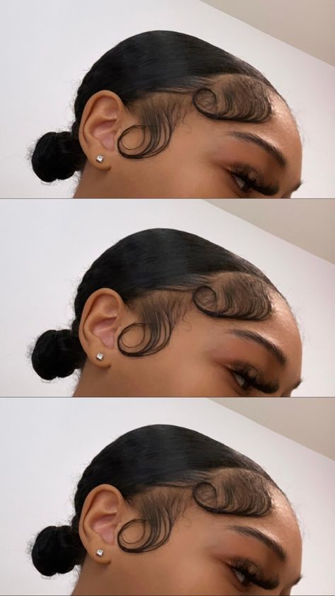 Bun W Edges, Slick Bun, Hair Tea, Natural Hair Bun Styles, Black Ponytail Hairstyles, Short Hair Black, Edges Hair, Natural Afro Hairstyles, Hairstyle Inspo