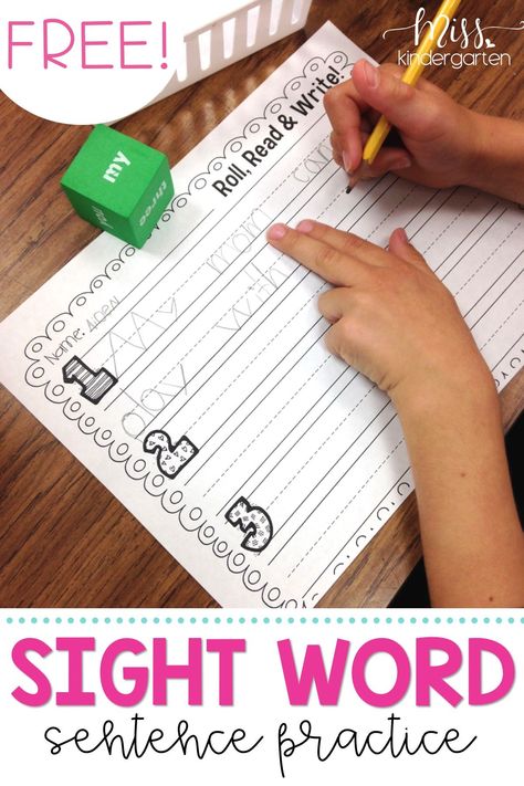 Use these FREE printable worksheets at home and in centers to help your students work on writing sight words in sentences! Teaching struggling readers in kindergarten can be tricky, but these activities will make it a lot more fun! #sightwords #misskindergarten #fun Kindergarten Intervention, Literacy Rotations, Sight Words Kindergarten Activities, Beginning Of Kindergarten, Writing Sight Words, Sight Word Fun, Miss Kindergarten, Sight Word Sentences, Teachers Toolbox