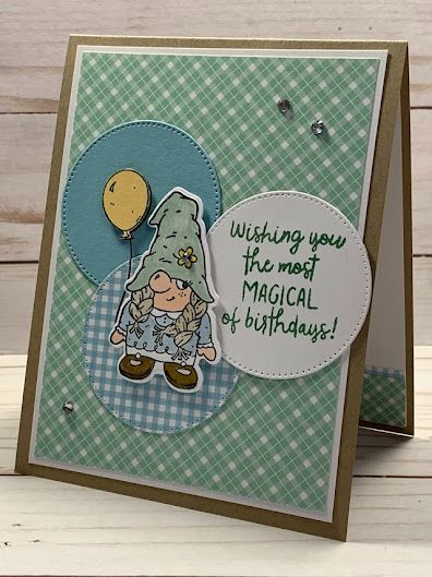 Su Friendly Gnomes, Kindness Gnomes, Friendly Gnomes, Kindest Gnomes, Gnome Cards, Stampin Up Birthday Cards, Easter Cards Handmade, Yellow Balloons, Card Making Tips