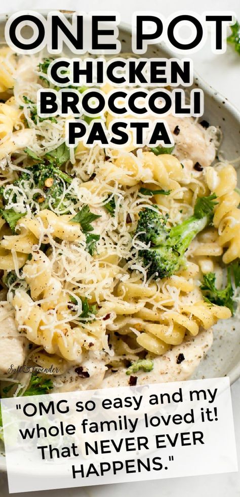 One Pot Chicken Broccoli Alfredo, Brocolli Chicken Pasta Casserole, One Pot Broccoli Cheese Pasta, Broccoli Chicken Noodles, Lemon Chicken Broccoli Pasta, One Pan Chicken Broccoli Pasta, Quick Chicken And Pasta Recipes, Creamy Brocolli Pasta Recipes, One Pot Pasta Healthy