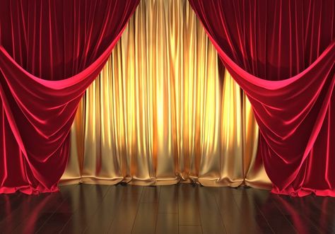 Background For Wedding, Golden Curtains, Red Velvet Curtains, Vinyl Background, Theater Stage, Theatre Curtains, Theme Photography, Stage Curtains, Stage Backdrop