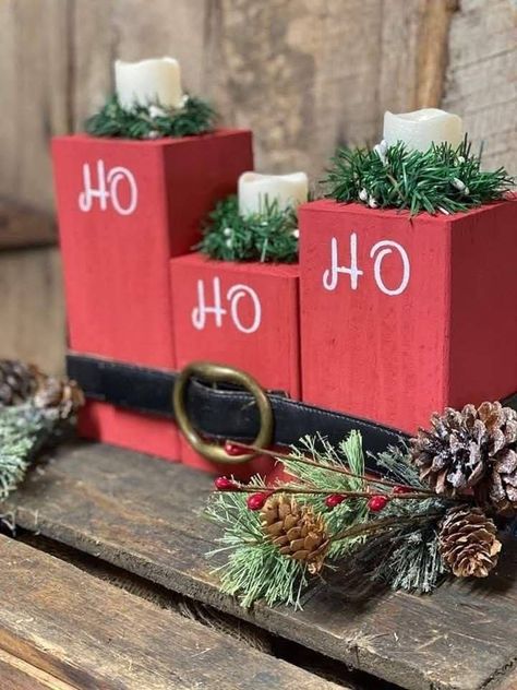 4 X 4 Post Projects Christmas, 4x4 Crafts Wood Easy Diy, Christmas Blocks Wooden Diy, Christmas Pallet Ideas, Christmas 2x4 Wood Crafts, 4x4 Crafts, 4x4 Wood Crafts, 2x4 Crafts, Christmas Candles Diy