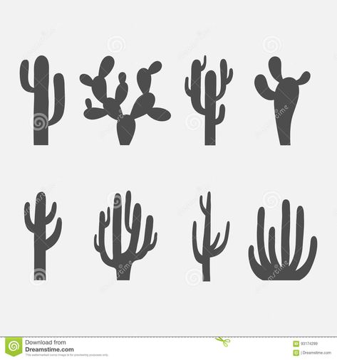 Cactus Silhouette, Cactus Vector, Plant Icon, Cactus Illustration, Logo Design Set, Plant Vector, Silhouette Clip Art, Flower Stencil, Cactus Art