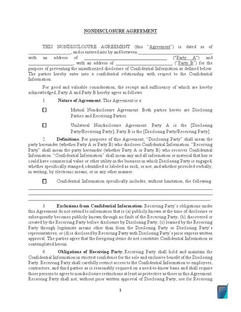 Non-Disclosure Agreement (NDA) is the best way to protect your confidential information. Download our NDA template and customize the agreement to your needs. Law Notes, Non Disclosure Agreement