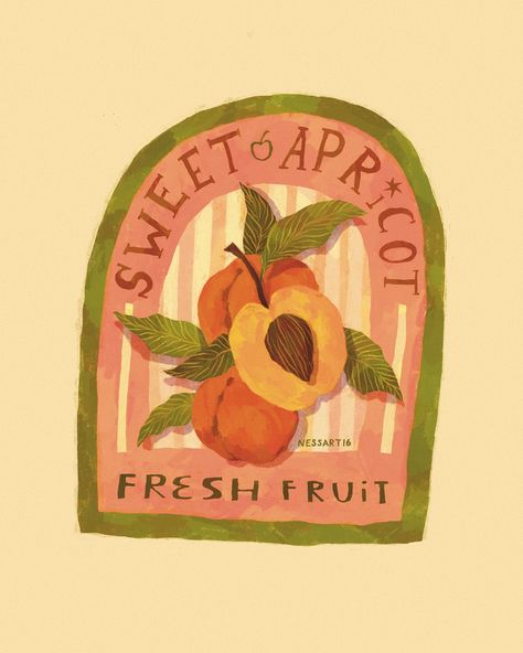 peachtober day 9 : apricot 🍑 #peachtober24 #peachtober #peachtober24apricot @peachtober [art, art challenge, art, experiment, gouache watercolour, experiment, daily art challenge, digital art, digital painting, illustration, digital illustration, independent artist, artist, poster, sticker, poster design, sticker design, fruit sticker, vintage, vintage design, vintage illustration, fruit illustration] Daily Art Challenge, Brand Colour Palette, Illustration Fruit, Sticker Poster, Fruit Illustration, Design Sticker, Illustration Digital, Art Challenge, Daily Art