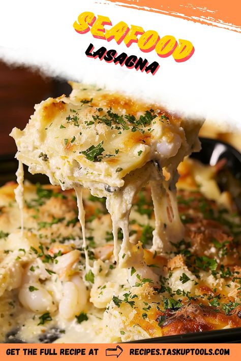 Indulge in the rich flavors of this mouthwatering seafood lasagna, a delightful twist on a classic Italian dish. Layered with tender shrimp, succulent crab, and creamy ricotta cheese, this recipe promises a gourmet experience with every bite. Perfect for seafood lovers and those looking to elevate their dinner routine, this seafood lasagna offers a perfect blend of freshness and comfort. Explore this savory dish that brings the ocean to your table and impress your guests with its exquisite taste. Click to discover the secrets Crab Lasagna, Seafood Lasagna Recipe, Shrimp Lasagna, Crab Bake, Seafood Lasagna Recipes, Seafood Lasagna, Crab Dishes, Creamy Parmesan Sauce, Classic Lasagna