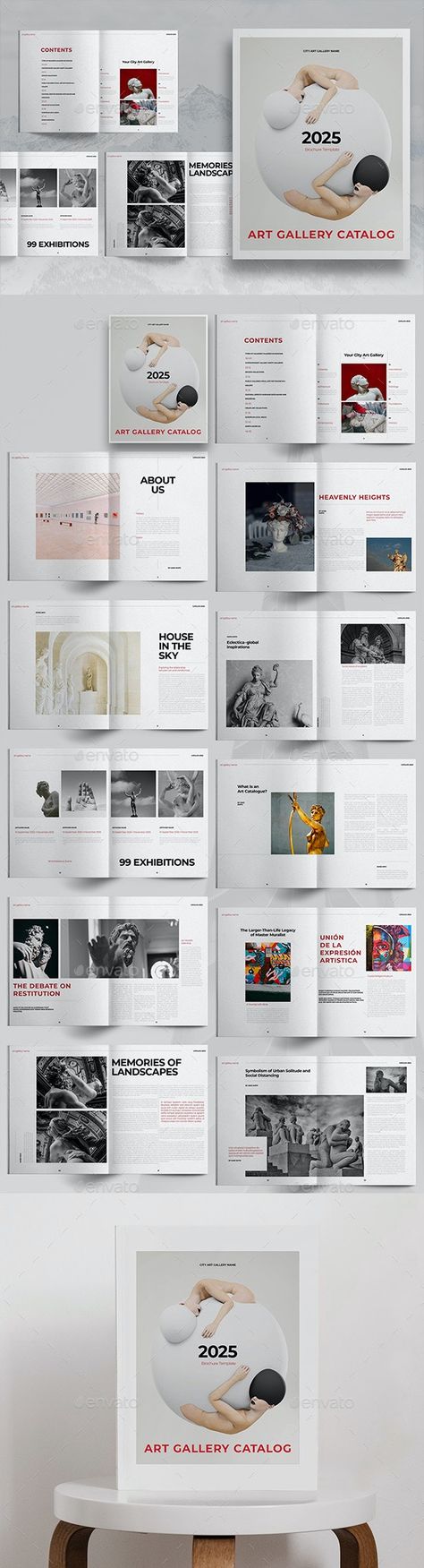 Exhibition Catalogue Design, Gallery Catalogue, Catalog Layout, Catalogue Design Templates, Art Catalogue, Booklet Layout, Layout Print, Catalog Design Layout, Indesign Layout