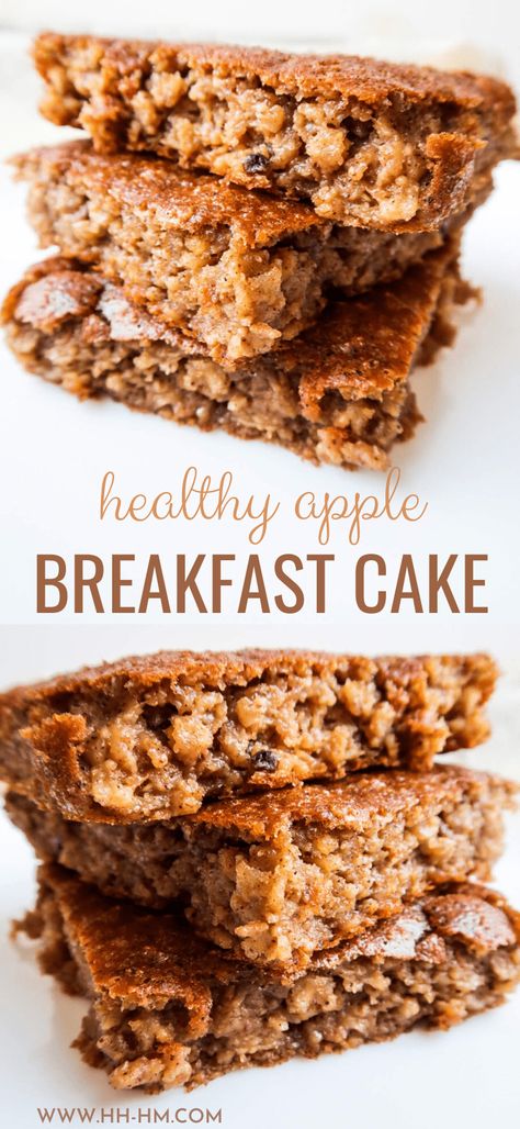 Healthy Breakfast Oatmeal Apple Cake (Flourless) - Her Highness, Hungry Me Apple And Honey Recipes, Keto Friendly Apple Desserts, Low Cholesterol Breakfast Meal Prep, Healthy Family Desserts, Baked Oat Breakfast Bars, Healthy Apple Breakfast Bars, Breakfast With No Eggs Ideas, Apple Oat Breakfast Bars, Apple Oat Bars Healthy