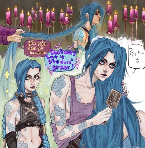 @lorddumbb_ Jinx Fanart, Get Jinx, Jinx League Of Legends, League Of Legends Characters, Clydesdale, Hair Down, Lol League Of Legends, Pose Reference Photo, Cartoon Shows