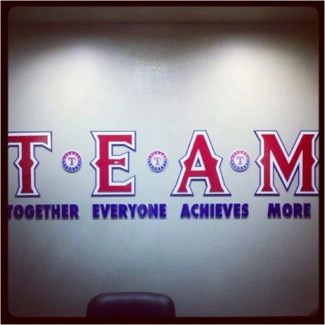 Texas Rangers <3 Baseball Classroom, Sports Bulletin Boards, Together Everyone Achieves More, Softball Ideas, Sports Theme Classroom, Sports Classroom, Staar Test, Team Theme, Work Decor