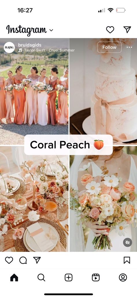 Coral Peach Wedding, Pink Coral Wedding, Blush Wedding Colour Scheme, Salmon Wedding, Peach Blush Wedding, Peach Color Schemes, Navy Wedding Colors, Blush Wedding Colors, Peach Blush