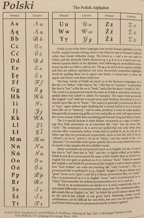 Polish Alphabet Source: Jewish Roots in Poland by Miriam Weiner Polish Sayings, Polish Genealogy Ancestry, Learning Polish, Poland Facts, Polish Alphabet, Poland Language, Poland Hetalia, Polish Quotes, Polish Tattoos