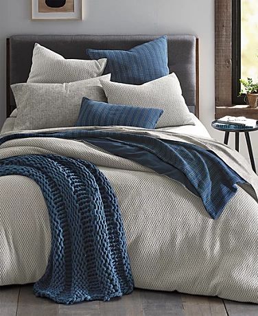 Grey And Navy Bedroom Ideas, Jacquard Bedding, Bed Comforter Sets, King Comforter Sets, Blue Bedding, Comforter Cover, King Comforter, Grey Bedding, Queen Duvet