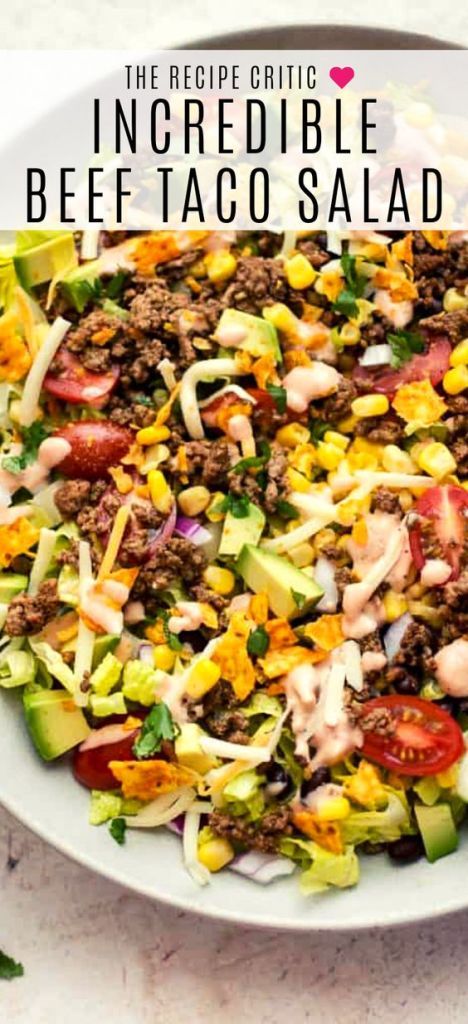 Beef Taco Salad Beef Taco Salad, Holiday Soups, Sommer Mad, Beef Taco, Resep Salad, Taco Salad Recipes, Dinner Salad, Beef Salad, Summer Recipes Dinner