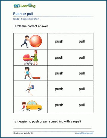 Grade Two Science Worksheets, Push And Pull Worksheets Kindergarten Free, Free Science Worksheets For Grade 1, Science Lesson For Grade 1, Grade 1 Science Activities, First Grade Science Worksheets Free Printable, Push And Pull Activities 2nd Grade, Science For Grade 1 Worksheets, Push And Pull Kindergarten