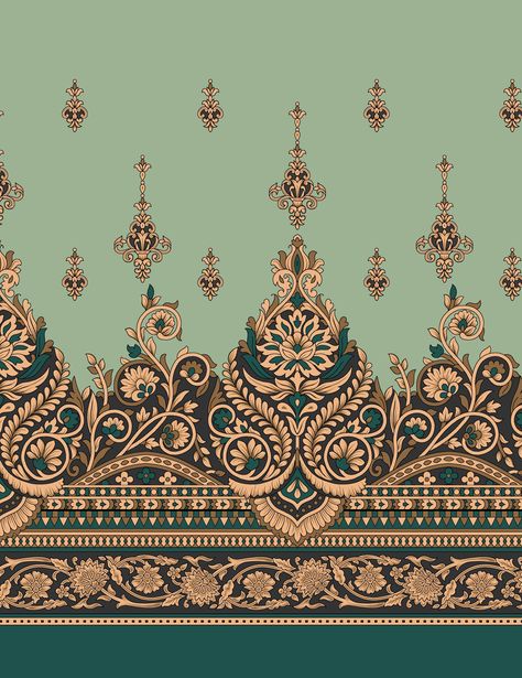 Pakistani Suits Design, Aztec Pattern Design, Print Design Art, Paisley Art, Baroque Art, Embroidery Works, Suits Design, Digital Borders Design, Geometric Art Prints