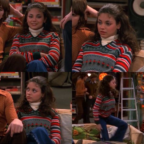 Jackie Burkhart Winter Outfits, That 70s Show Jackie Outfit, That 70s Show Outfits, 70s Show Outfits, Jackie Burkhart Outfits, Jackie That 70s Show, 1970s Outfits, Thanksgiving Fits, Christmas Mini Shoot