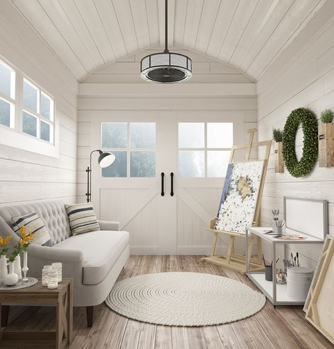 With so many style options and features, choosing a ceiling fan for your room can be overwhelming. This is especially true if your room is on the smaller side. A large ceiling fan with long blades can overpower your room and create a space that’s not visually pleasing. Don’t fret! We’ve highlighted five of our favorite small ceiling fans, comparing the differing styles and features so you can easily pick the perfect fan for your small room. Small Ceiling Fan, Caged Ceiling Fan, Hunter Ceiling Fans, Farmhouse Style Living Room, Brushed Nickel Ceiling Fan, Hunter Fans, Bronze Ceiling Fan, Unique Light Fixtures, Hunter Fan