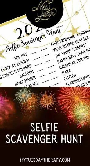 New Years Eve Selfie Scavenger Hunt, Selfie Scavenger Hunt For Adults, New Years Eve Teen Activities, New Year’s Eve Scavenger Hunt, New Year’s Eve With Teens, New Years Scavenger Hunt, Kids Nye, Selfie Scavenger Hunt, Challenge For Teens