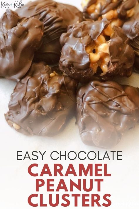 These homemade chocolate caramel peanut clusters are like eating a super fresh peanut caramel candy bar! This no-bake recipe blends salty and sweet for an irresistible candy! Goonies Movie Night, Caramel Peanut Clusters, Peanut Clusters Recipe, Candy Clusters, Movie Inspired Recipes, Peanut Clusters In Crockpot, Carmel Chocolate, Chocolate Nuts Clusters, Clusters Recipe