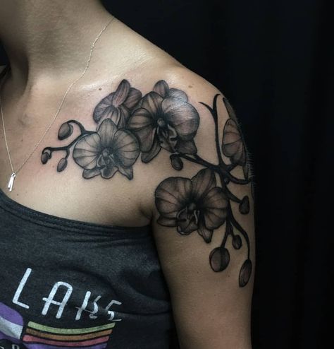 I love the deep shades of black and greys and the length and placement Black Orchid Tattoo, Orchid Tattoo Meaning, Orchid Flower Tattoos, Lantern Tattoo, Inspirational Tattoo, Orchid Tattoo, Aquarius Tattoo, Tattoos Inspiration, Tattoo Prices