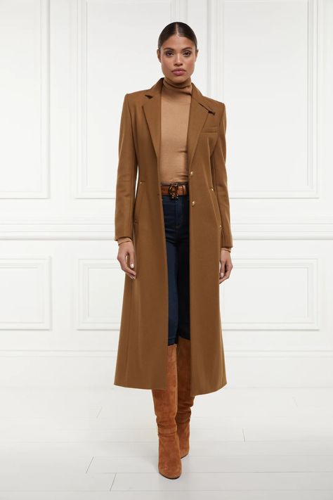 Camel Coat Outfit Winter Style, Tweed Clothing, Zara Wide Leg Jeans, Camel Coat Outfit, Tweed Outfit, Winter Coat Outfits, Holland Cooper, Brunch Outfits, Colour Combinations Fashion