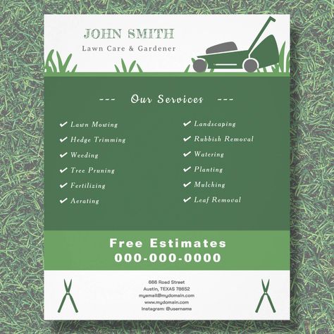 Lawn Care Flyers, Lawn Care, Stationery Design, Sign Poster, Note Pad, Thank You Cards, Lawn, Wedding Invitations, Wall Art Decor