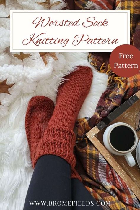 Knitting Socks Flat Free Pattern, Easy Tube Sock Knitting Pattern, Knitted Sock Patterns Free Easy, Knit Slipper Socks Free Pattern, Beginner Knit Socks Free Pattern, Basic Sock Knitting Pattern Free, Two Needle Socks Free Pattern, Free Sock Patterns Knit, Worsted Weight Sock Pattern