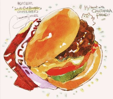 Food Reference Drawing, Hamburger Art, Burger Illustration, Burger Drawing, Burger Art, Food References, Food Reference, Foodie Art, Shop Inspiration