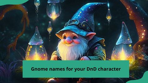 Gnomes were created as a substitute for other races that were already in existence in the Dungeons and Dragons universe. Gnomes are small in stature and have a great sense of humor which they often use to trick their enemies. In addition, their peculiarity, curiosity, and penchant for tinkering make them prominent developers. With this in mind, here are a few unique gnome names for your DnD character. A Gnome with night lamps. Photo: pixabay.com, @Moondance (modified by author)So... Gnome Lore, Warlock Names, Gnome Names, Deep Gnome, Female Gnome, Funny Gnomes, Dnd Funny, Different Races, Fantasy Names