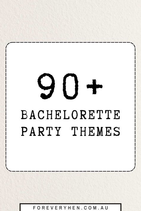 Take your bachelorette party to the next level with this HUGE list of theme ideas! From classic and colourful to outrageous and hilarious, this hen party theme inspiration is sure to add extra FUN to your day! Hen Party Themes, Hen Party Theme, Hens Party Themes, Theme Inspiration, Bachelorette Party Themes, Hen Do, Theme Ideas, Hen Party, Hen