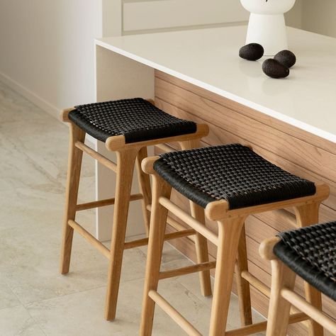 The Fuji Backless Counter Stools are a perfect blend of style and comfort! 😍✨ #indoor #indoorfurniture #furniture #counterstools #stools #kitchen #kitchendecor #home Backless Counter Stools, Chic Candles, Counter Stools Backless, Coastal Dining, Short Stools, Saddle Stools, Danish Furniture Design, Counter Bar, Teak Frame