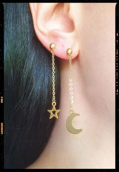 Dark Academia Earrings - Dark Academia Jewellry Dark Academia Earrings, Academia Earrings, Moon Earring, Star Earring, Moon And Star Earrings, Moon And Star, Star Moon, Star Earrings, Dark Academia