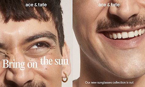 Ace & Tate ad campaign | Communication Arts Ace & Tate, Sunglasses Campaign, Creative Sunglasses, Minimal Logo Design Inspiration, Page Layout Design, Great Ads, Food Graphic Design, Base Design, Communication Art