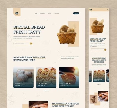 Bakery Landing Page Design Cafe Website, Bakery Website, Landing Ideas, Dribbble Design, House Makeover, Ui Design Website, Delicious Bread, Makeover Ideas, Design Tools