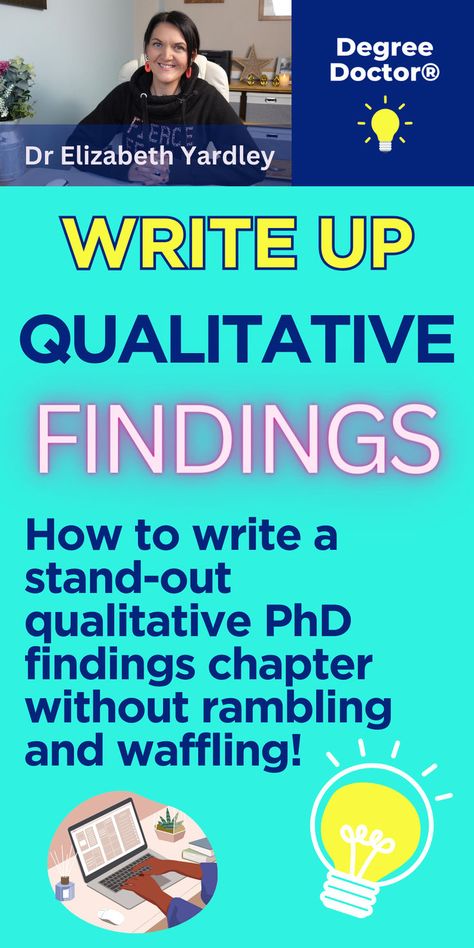 write up qualitative findings how to write a stand-out qualitative PhD findings chapter without rambling and waffling Qualitative Research Methods, Qualitative Research, Phd Life, Research Writing, Dissertation Writing, Research Methods, Study Guides, Chapter One, Data Analysis