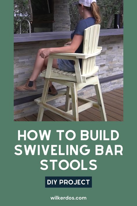 Free Woodworking Plans Pdf, Bar Stool Plans, Picnic Table Design, Outdoor Kitchen And Bar, Woodworking Templates, Diy Bar Stools, Pallet Building, Chair Woodworking Plans, Farmer Market