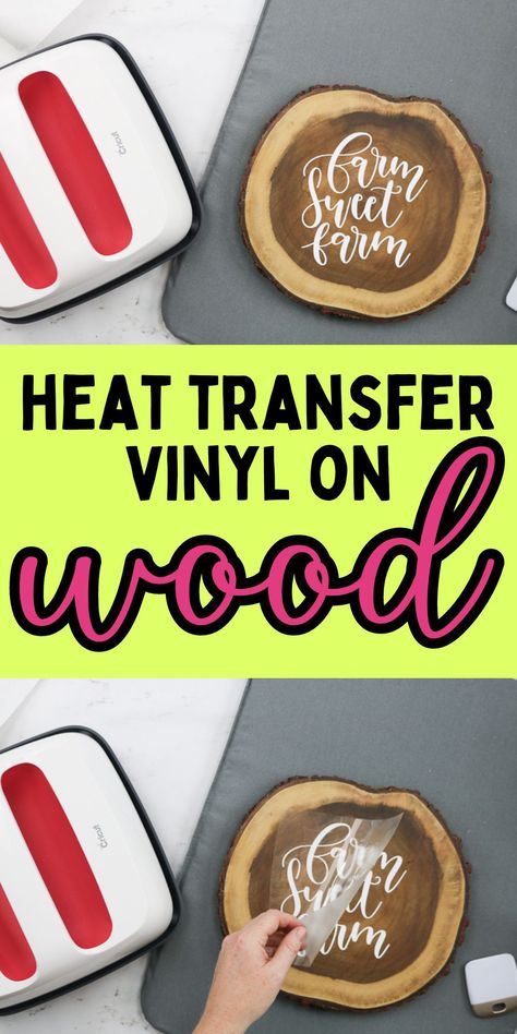 Cricut Wood Coasters, Htv On Wood With Heat Press, Vinyl On Wood Signs, How To Apply Vinyl To Wood, Wood Crafts Easy, Htv On Wood, Vinyl On Wood, Wood Coasters Diy, Silhouette Fonts